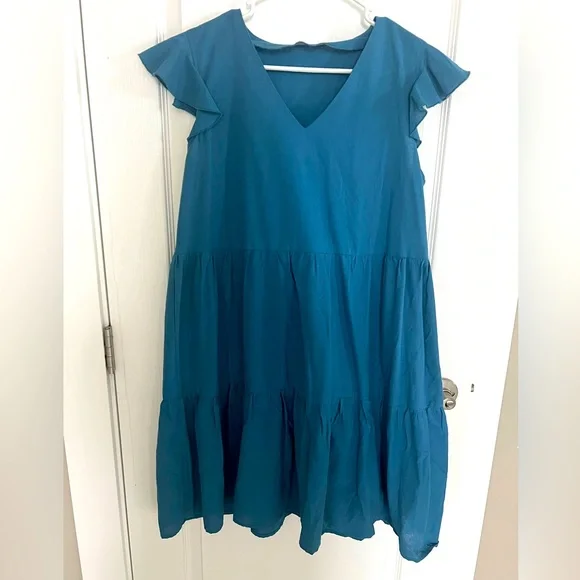 CUPSHE cap sleeve ruffle babydoll dress - Picture 3 of 3